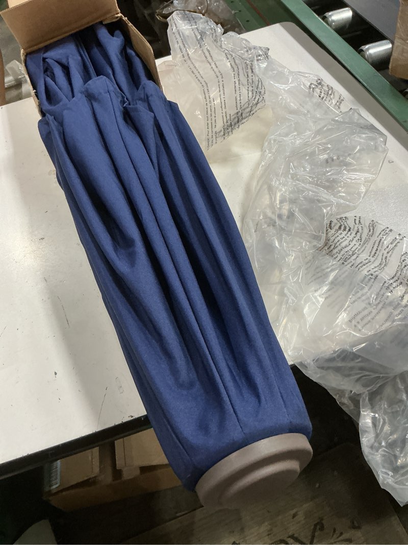 Condition photo showing Good Condition for kingdura 9ft 3-tier patio umbrella, outdoor table umbrella with easy crank & tilt, 8 reinforced ribs, uv protection for deck, pool, market, backyard (navy blue) navy blue 9 ft