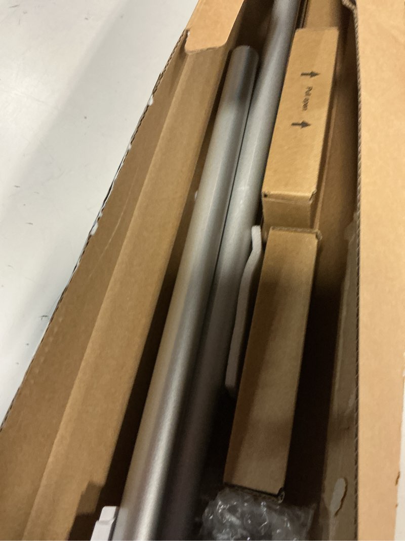 Condition photo showing Good Condition for TONIAL Bay Window Curtain Rods, 36 to 72 Inch Center Rod for Windows, 20 to 36 Inch Side Rods for Window 3/4 Inch Decoratice Drapery Rods with Small Cap End, Silver Silver 36-72"(3 sided)