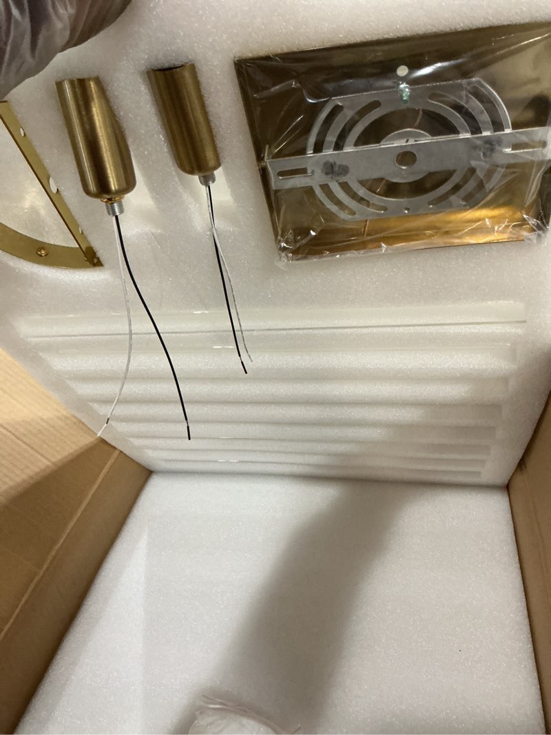 Condition photo showing Good Condition for modern luxury crystal wall sconce, 2-light aged brass wall lighting, indoor brass bathroom vanity mount wall light for bedroom, living room, hallway,4" l x 15" w x 6" h