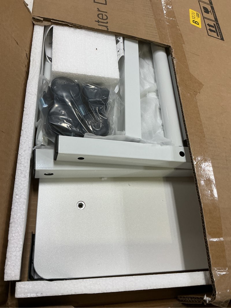 Condition photo showing Good Condition for KLSMYHOKI Standing Desk Adjustable Height, Mobile Stand Up Desk with Wheels Small Computer Desk Rolling Desk, Portable Laptop Desk White Standing Table Home Office Desks 16"x31.5" Height 27"-43.5"