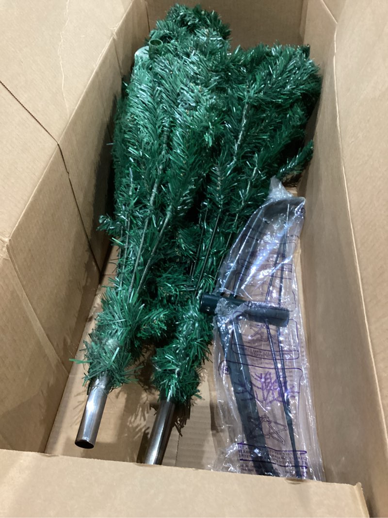 Condition photo showing Good Condition for national tree company 6 ft unlit north valley spruce slim artificial christmas tree, 636 tips, includes stand, green