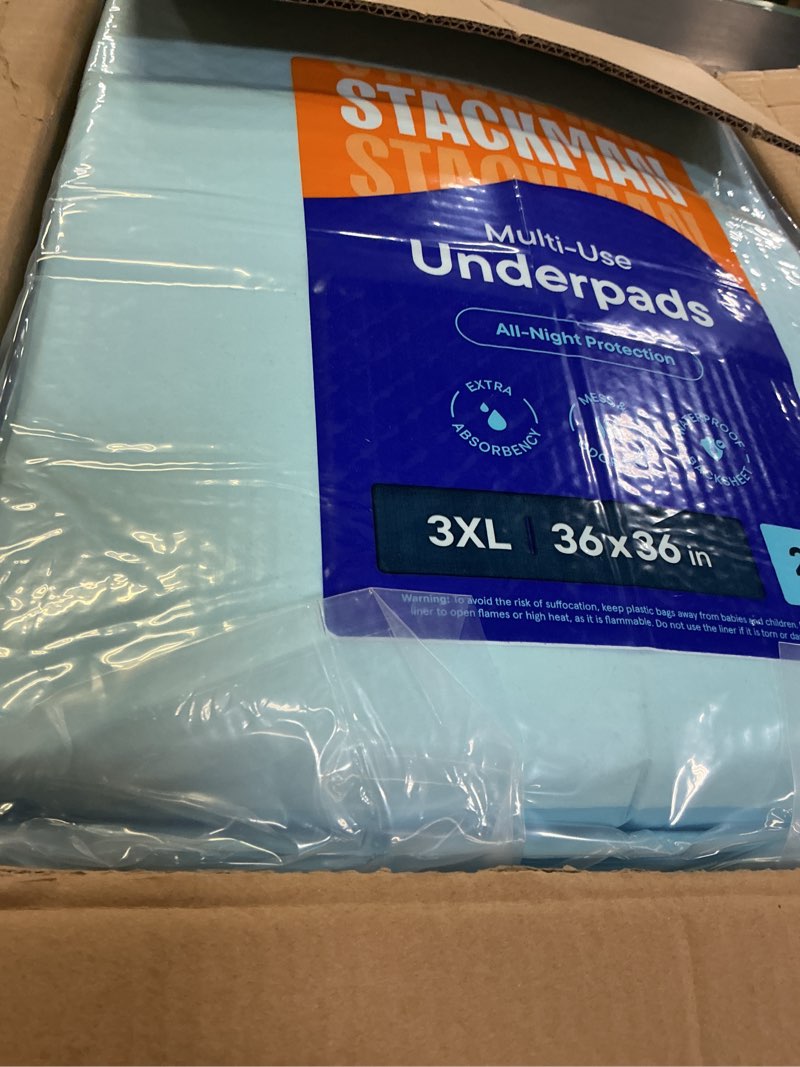 Condition photo showing New/Like New for chucks pads disposable adult underpads [100-pack] 36"x36" xxxl super-absorbent incontinence bed pads – large leak-proof mattress protector pee pads for adults, seniors, kids & pets
