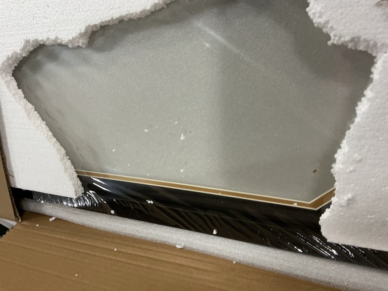 Condition photo showing Good Condition for Jersey Frame Display Case 1 Pack, Large Wooden Sport Jersey Shadow Box Frame with Mats and Real Tempered Glass Cover for Football Hockey Baseball Basketball Soccer Shirt,Black Wooden 1 Pack