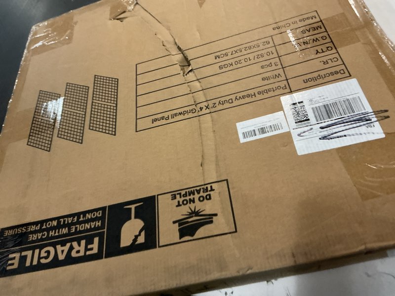 Condition photo showing New/Like New for Grid Wall Commercial Grade Gridwall Panels – Heavy Duty Grid Panel for Any Retail Display Wall Grid 2' Width x 4' Height, White (Pack of 3) Easily Portable 2'x4'(3 Pack) White