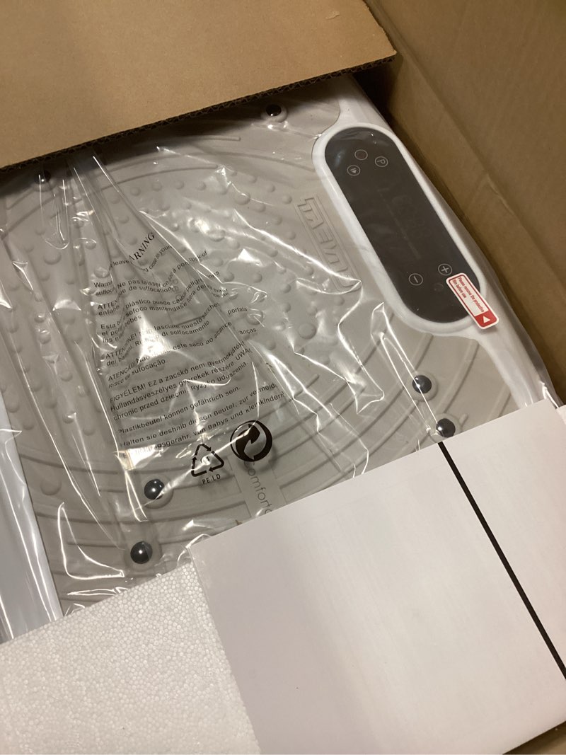 Condition photo showing Good Condition for Vibration Plate Exercise Machine Weight Loss, Full Body Workout Vibration Plate Lymphatic Drainage, 199 Adjustable Speeds Power Shaping Vibrating Plate 450 Lbs Capacity Fitness Platform White