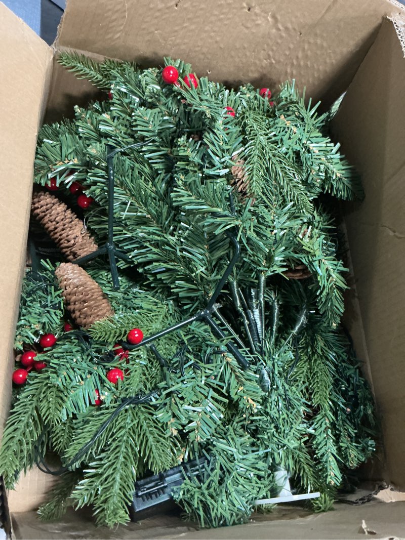 Condition photo showing Good Condition for joyhalo 2 pack set 30inch christmas urn filler with 40 lights in warm white and multicolor, christmas pot fillers with pvc&pe branches, outdoor xmas trees for porch pathway entryway yard decorations 30 in pe & pvc