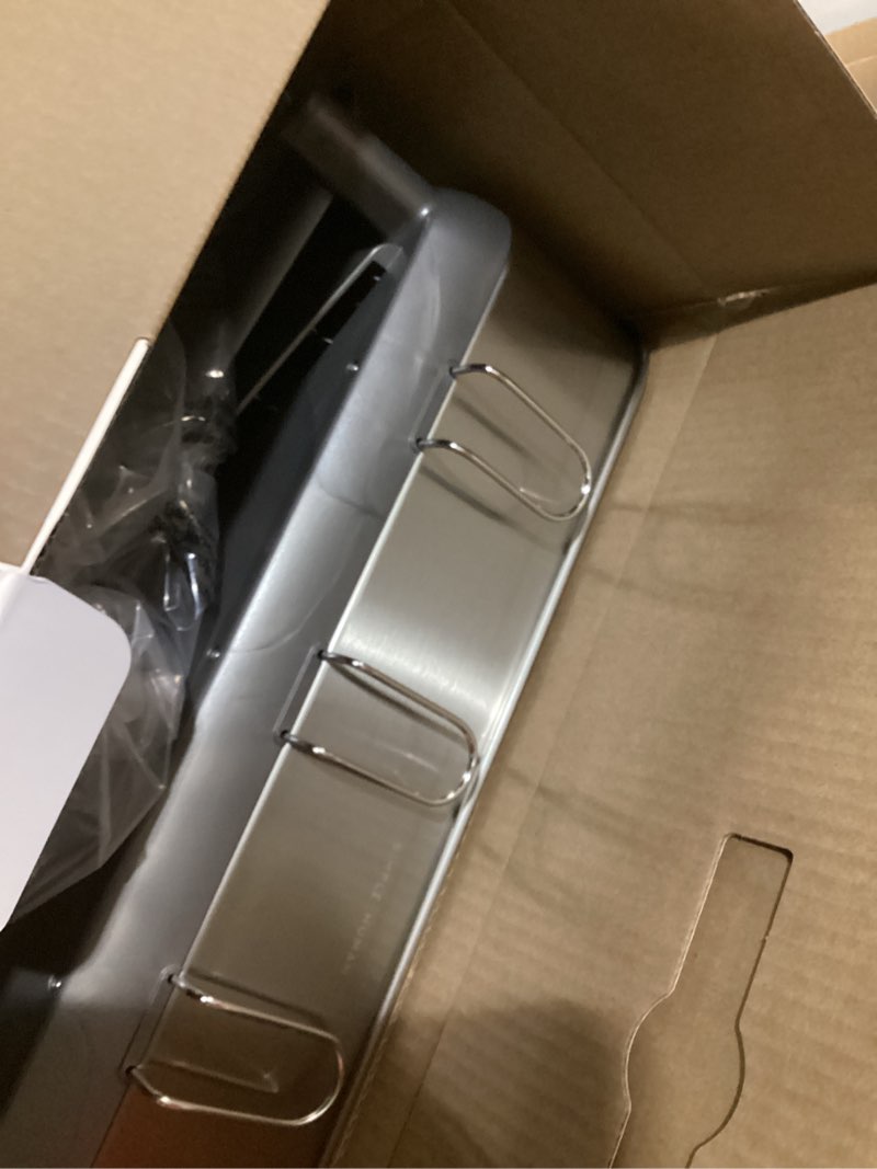 Condition photo showing Good Condition for simplehuman Large Capacity Dish Drying Rack with Stainless Steel Frame, 360º Easy Drain Swivel Spout, Utensil & Wine Glass Holder, Anti-Residue Coating, Moisture Control Surface, Grey Gray Full-Size (20'' X 22.3'' X 11.5'')