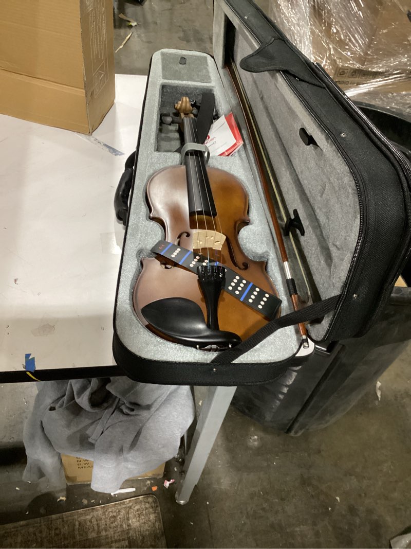 Condition photo showing Good Condition for Vangoa 4/4 Solid Wood Acoustic Violin Full Size Fiddle Set for Beginner Adult Student Teen Kids with Violin Case, Bow, Rosin, Shoulder Rest, Tuner, Strings, Natural 4/4 Natural