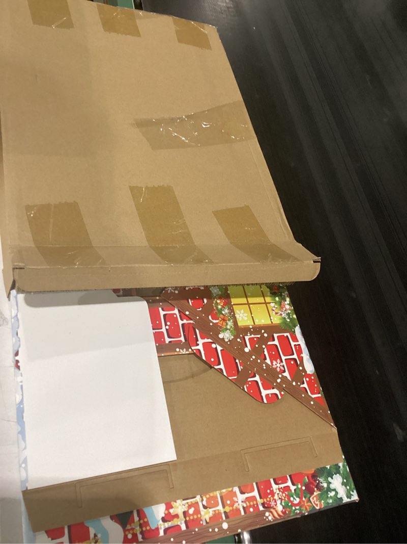 Condition photo showing Good Condition for christmas cardboard cat house with scratch pad large christmas cat scratching playhouse scratcher house for indoor xmas cats cardboard cat play box (red and green)