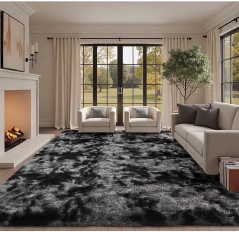 9x12 Ft Extra Large Shag Rugs for Living Room, Tie Dyed Ultra Soft Fluffy Furry Area Rugs for Bedroo