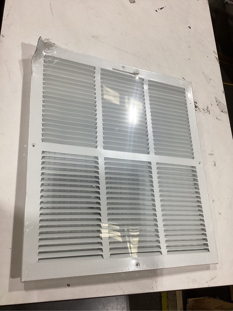 Condition photo showing Good Condition for 20x18 vent register [duct opening], vent covers for home ceiling, two-way ventilation register, adjustable solid steel wall register vent cover (20"w x18"h [duct opening])