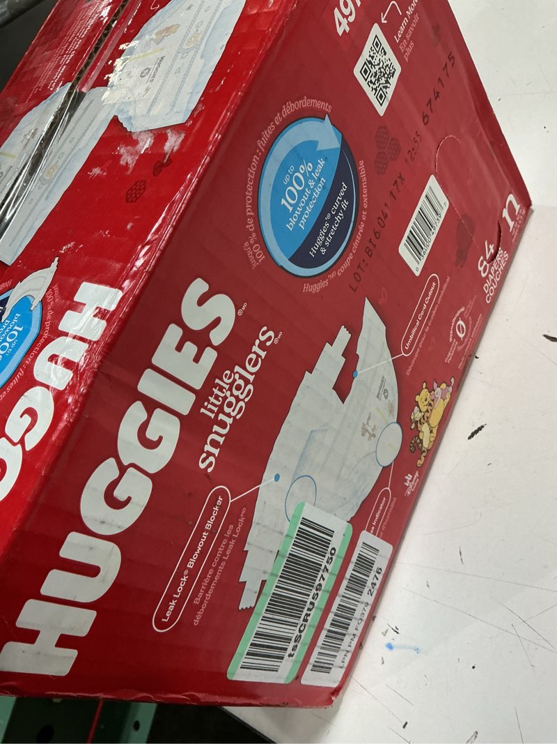 Condition photo showing New/Like New for huggies size newborn diapers, little snugglers baby diapers, size newborn (up to 10 lbs), 84 count, packaging may vary newborn 84