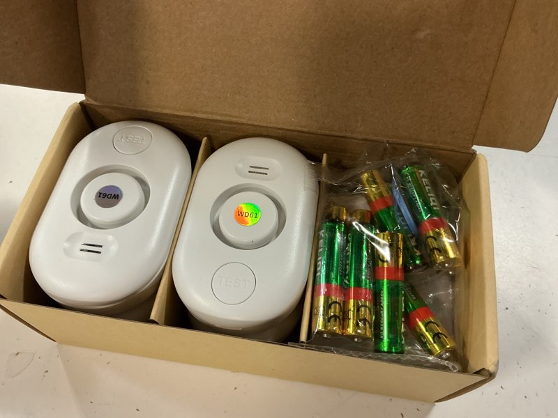 Condition photo showing New/Like New for 5 pack water leak detectors for home, 100db water sensor alarm for basement,flood leakage detection devices for pipe/drain/sink/faucet drip alert,floor flooding in bathroom/kitchen/toilet/laundry room 5 sensors white