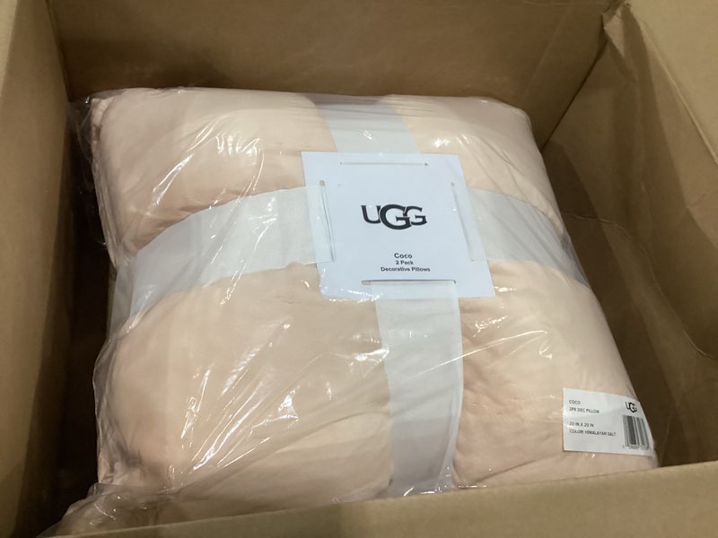 Condition photo showing Good Condition for ugg coco 2-pack decorative pillows - soft & plush throw pillow inserts with throw pillow covers - perfect for sofa, bed, living room decor or home decor, 20" x 20", pink himalayan salt