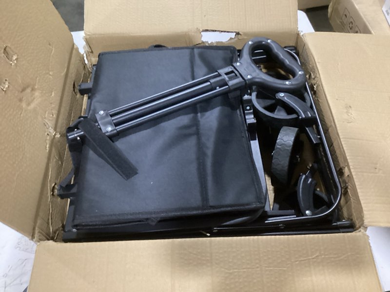 Condition photo showing Good Condition for PASAMIC Collapsible Wagon 220 lbs, Heavy Duty Wagon Carts Foldable, Portable Wagons for Groceries, Beach Cart with All-Terrain Wheels & Drink Holders, Utility Wagon for Shopping, Sports, Camping,Black