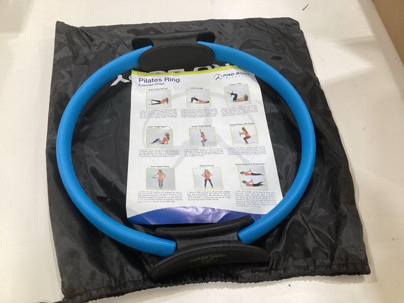 Condition photo showing As Is for ritfit pilates ring circle - 14 inch magic fitness circle for toning inner & outer thighs, bonus workout guide included a-blue