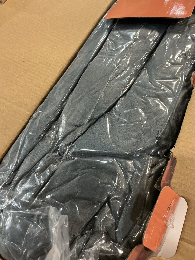 Condition photo showing New/Like New for estingo wearable electric throw heated blanket with foot pocket, heated electric blanket with sleeves, 6 heating levels and 1-4h timer, heated hoodie women for mom grandma 50"×70" grey grey 50"x70"