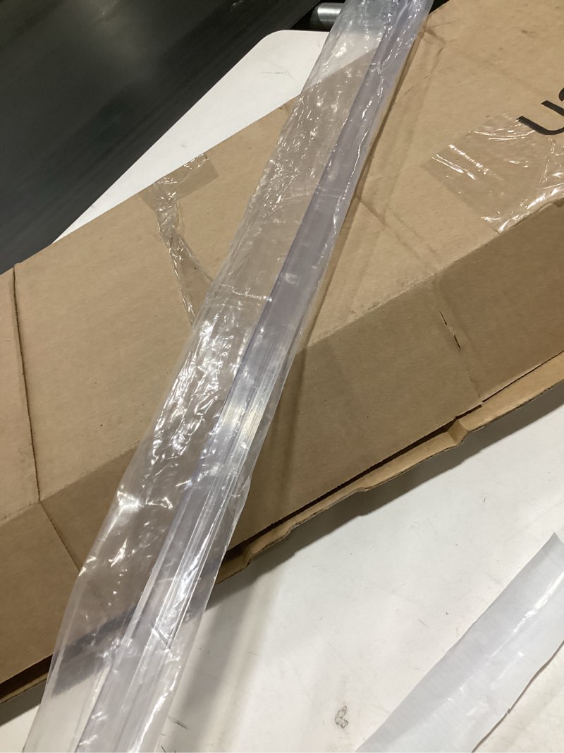 Condition photo showing Good Condition for prime-line m 6258 frameless shower door bottom seal for 3/8 in. thick glass doors – stop shower leaks and create a water barrier, 36 in., clear vinyl (single pack) clear 3/8 in. single flap
