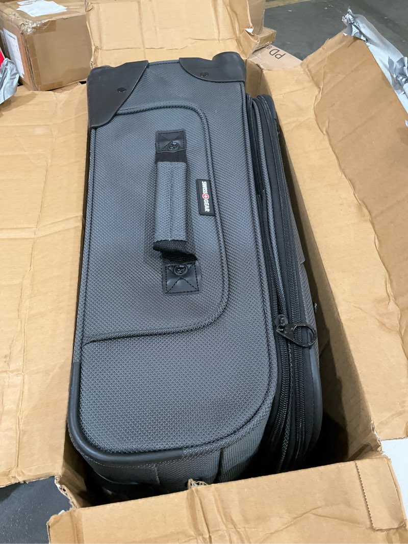 Condition photo showing Good Condition for swissgear sion softside expandable luggage – carry-on suitcase with 360 degree wheels & retractable handle – 21 inch, perfect for 1-3 night trips – dark gray carry-on 21-inch dark grey
