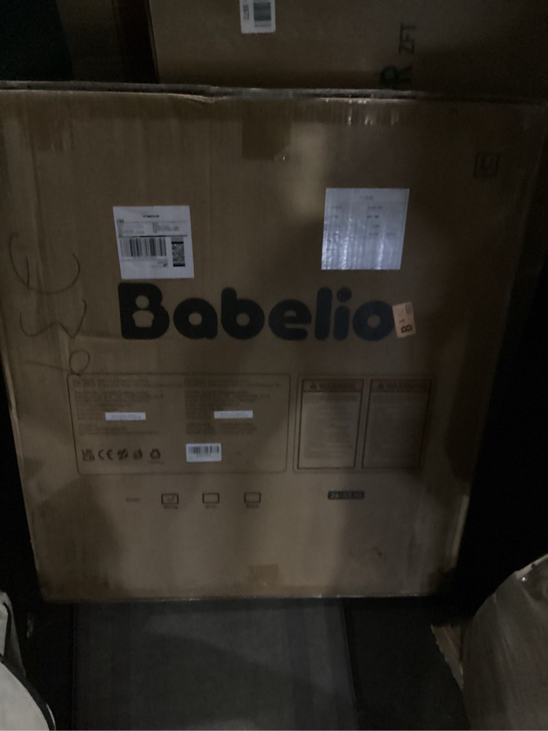 Condition photo showing New/Like New for babelio baby gate for stairs, kitchen & doorways, 26-43" w 28" h no bottom bar| easy installation| one-handed operation| auto-close| hardware mount (drill needed) safety dog/pet gate indoor (white)