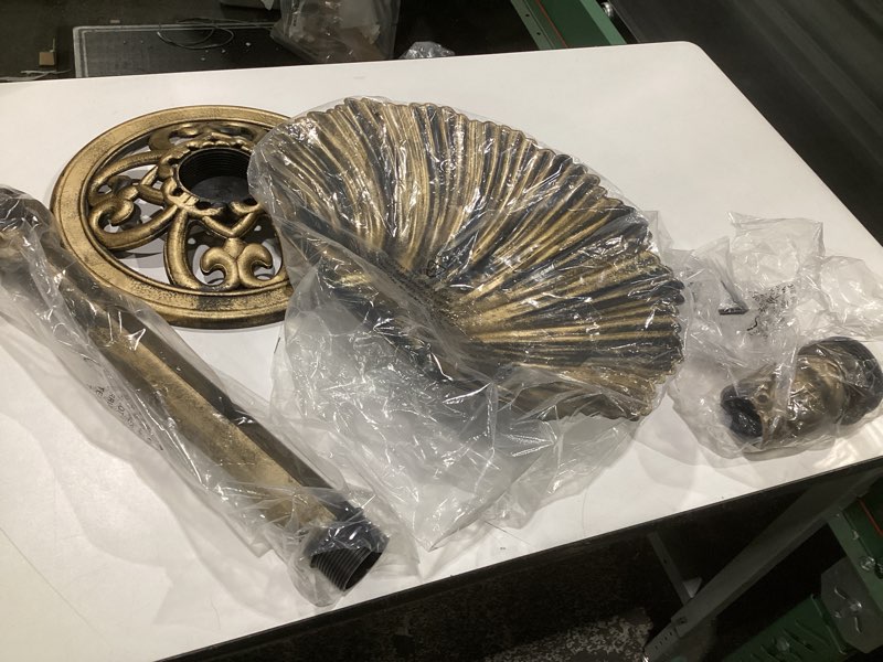 Condition photo showing Good Condition for water fountain and birdbath solar powered polyresin vintage bronze/green outdoor pond fountain combo set freestanding bird feeders for garden patio deck or yard bronze with 16cm solar pump