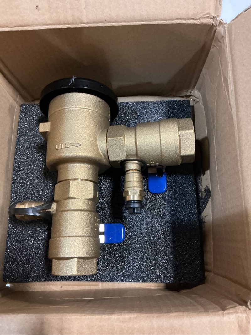 Condition photo showing Good Condition for ?upc® certified?1" pressure vacuum breaker assembly, metal top cover, thickened brass backflow preventer valve, anti-siphon valves for irrigation and outdoor sprinkler systems, max 400psi 1 inch pvb