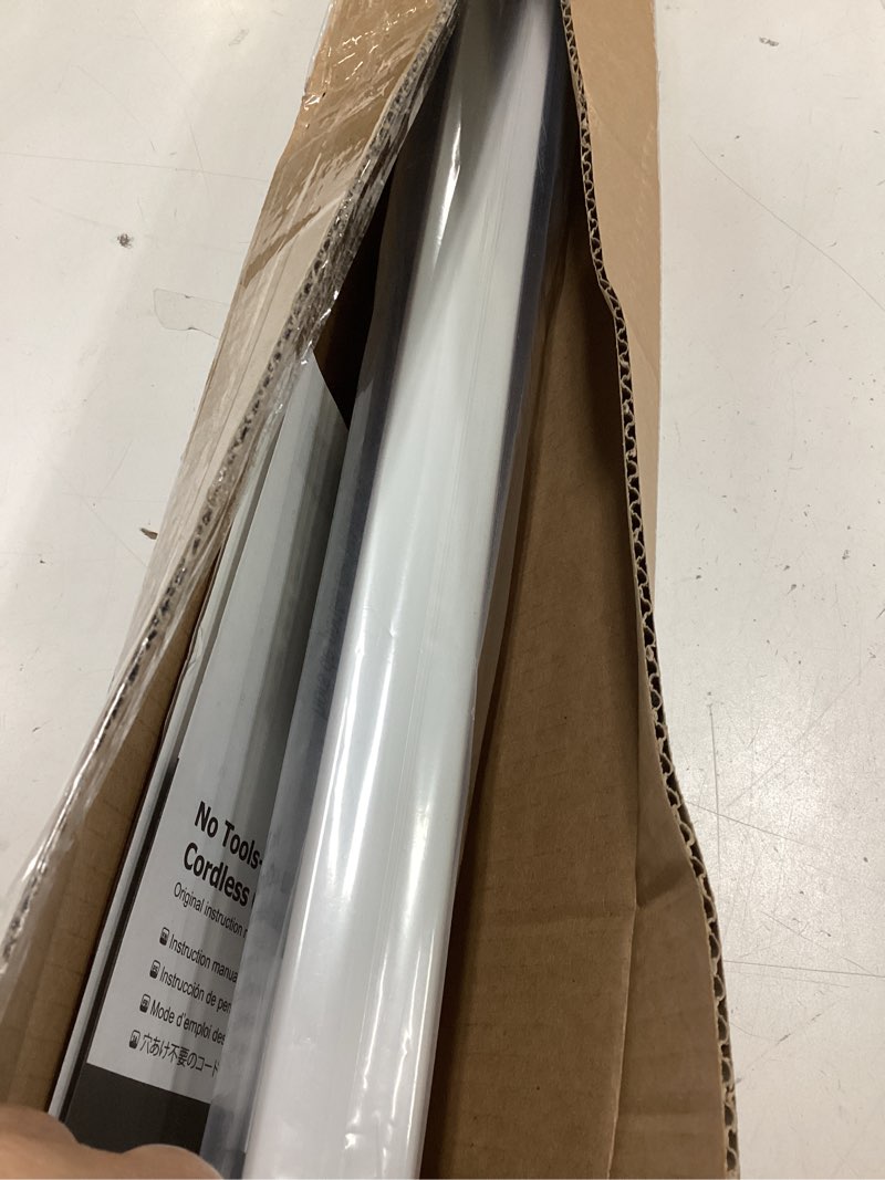 Condition photo showing Good Condition for LazBlinds Cordless Cellular Shades, No Tools No Drill Blackout Honeycomb Shades Pleated Blinds for Windows, 25'' W x 36'' H, Silver White Blackout-silver White 25'' W x 36'' H