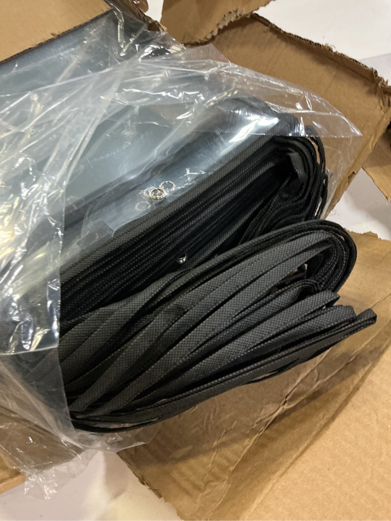 Condition photo showing New/Like New for 80 pack black job ticket holder with hanging strap shop bulk oversized ticket holders work order plastic sleeves 10 x 14 dry erase pockets reusable repair order sleeves, both sides clear