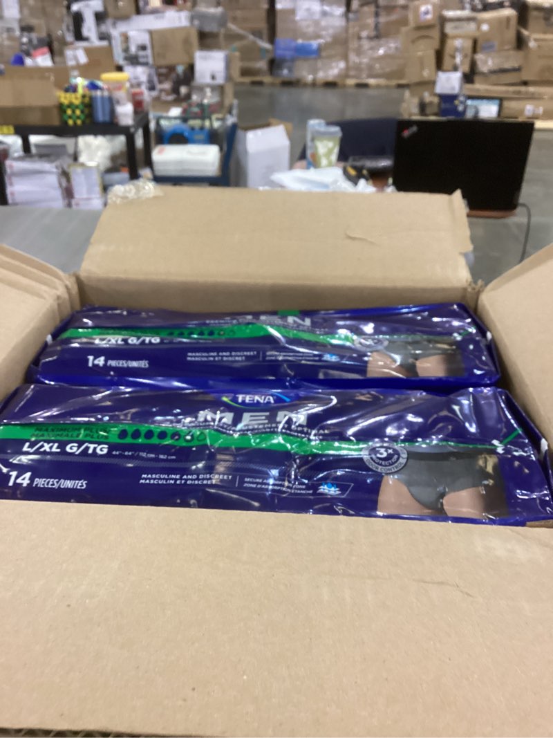 Condition photo showing New/Like New for TENA Incontinence Underwear for Men, Maximum Plus Absorbency, L/XL, 56 Count (Waist size 44in-64in) Large/X-Large 56