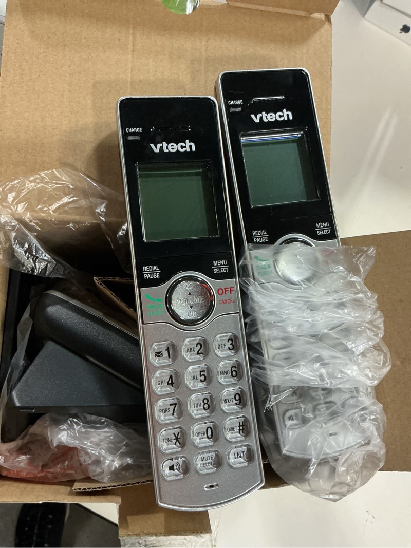 Condition photo showing Good Condition for vtech cs6919-2 dect 6.0 cordless phone with caller id and handset speakerphone, 2 handsets, silver/black