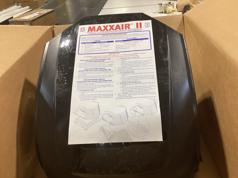 Condition photo showing Good Condition for MAXXAIR Maxx II 00-933082 Standard Vent Cover, One Piece Design, Super Tough Wind Resistant Cover for Roof Vents, Black