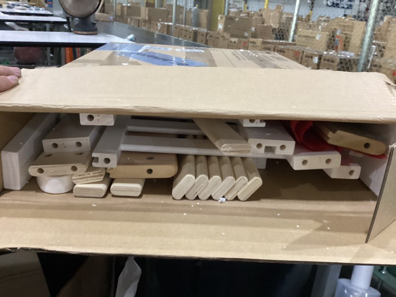 Condition photo showing New/Like New for delta children canton toddler bed, bianca white/natural bianca white/natural canton