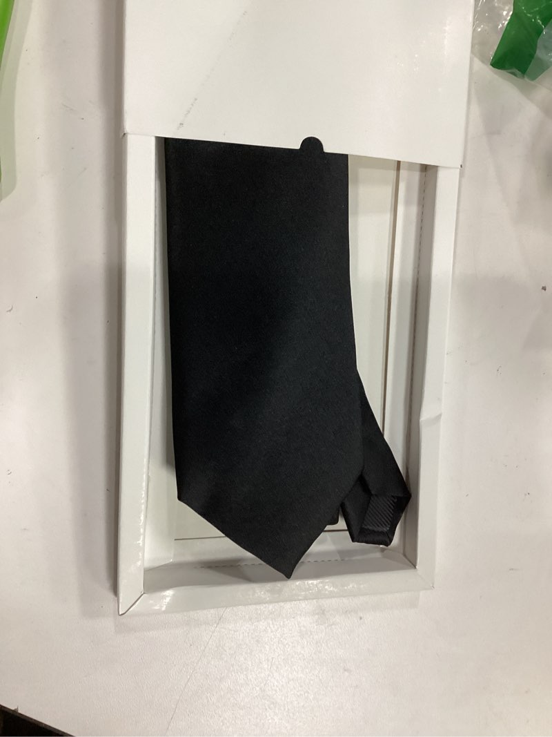 Condition photo showing Good Condition for JEMYGINS Solid Color Tie Mens Necktie for Business and Wedding Black