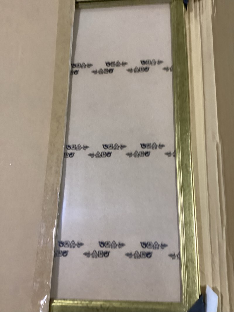 Condition photo showing Good Condition for wood 18x24 frame gold, ornate natural 24x18in poster picture frame, modern golden 18 x 24inch gallery wall photo frame with hd plexiglass, horizontal vertical wall mounting display 1pcs gold 18x24