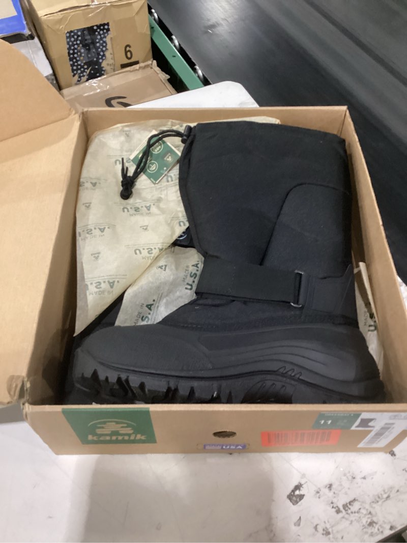 Condition photo showing Good Condition for kamik greenbay 4 men's winter boot - waterproof hiking boots for men - insulated snow footwear - traction grip winter shoes - thermal guard liner - -40°c temperature rating - round toe style 11 black