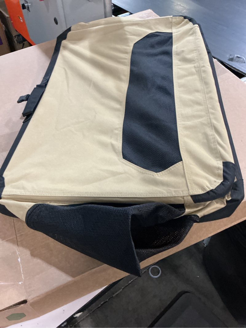 Condition photo showing Good Condition for amazon basics portable folding soft dog crate for cat, dog, rabbit, double door with mesh ventilation, collapsible, easy to set up, large 36" x 24" x 24", tan tan l 36" x 24" x 24"