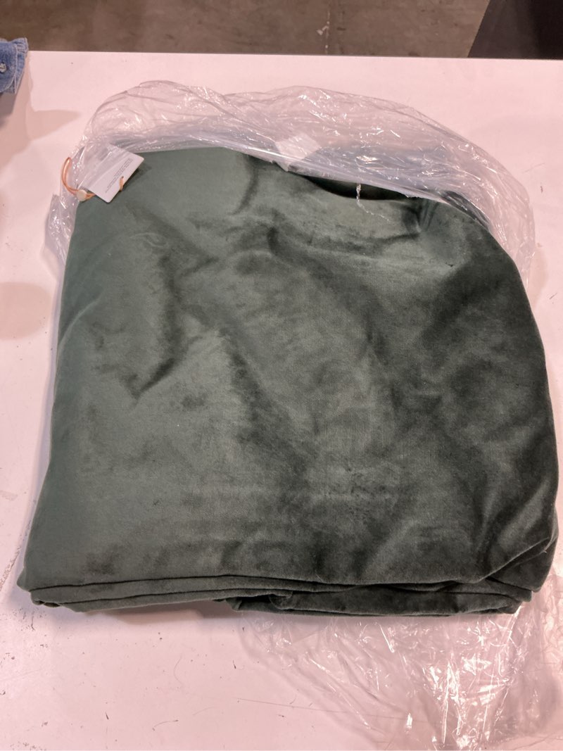 Condition photo showing Good Condition for quince cotton velvet room darkening curtain, 48x108, spruce single panel