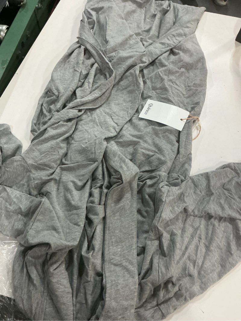 Condition photo showing Good Condition for (size:m)quince,organic bamboo jersey robe, m, heather grey