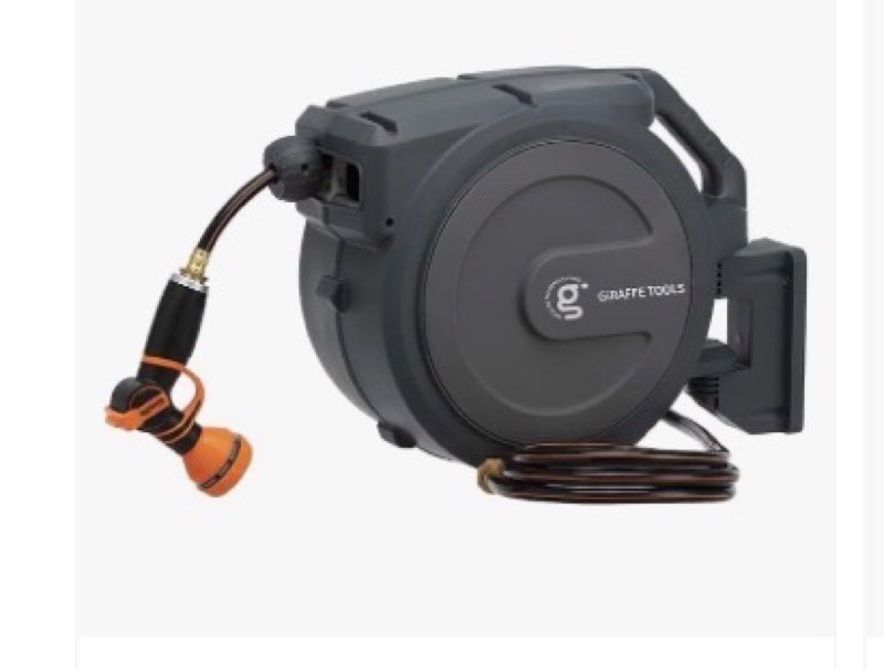 Giraffe Tools Hose Reel 1/2‘’ 78 ft, Heavy Duty Retractable Garden Hose Reel with Any Length Lock, S