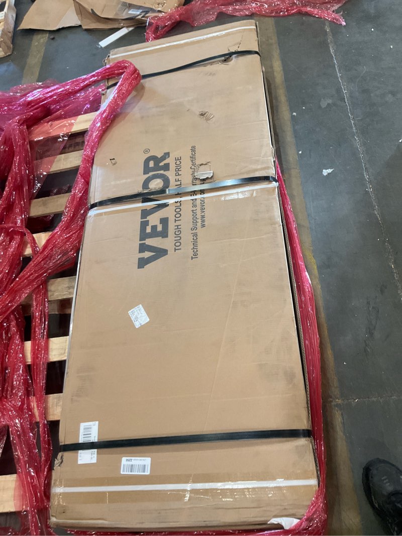 Condition photo showing As Is for vevor workbench for garage 72" adjustable workbench, heavy-duty hardwood worktable with universal wheels, 3000 lbs load capacity, with power outlets, for workshop, garage, office and home rubber pad?universal wheels?72"x25"x39.5"