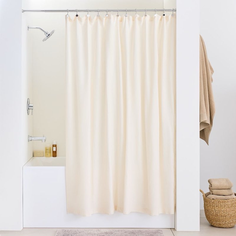 quince linen shower curtain, off white