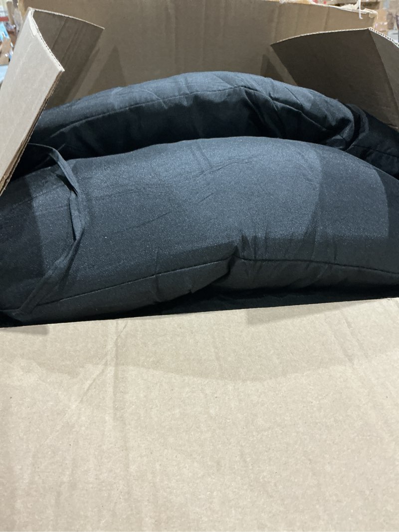 Condition photo showing As Is for shinnwa chair cushions for dining chairs 4 pack, faux leather kitchen chair cushions with waterproof cover and non-slip bottom, set of 4, 17x16x2in, black black 4