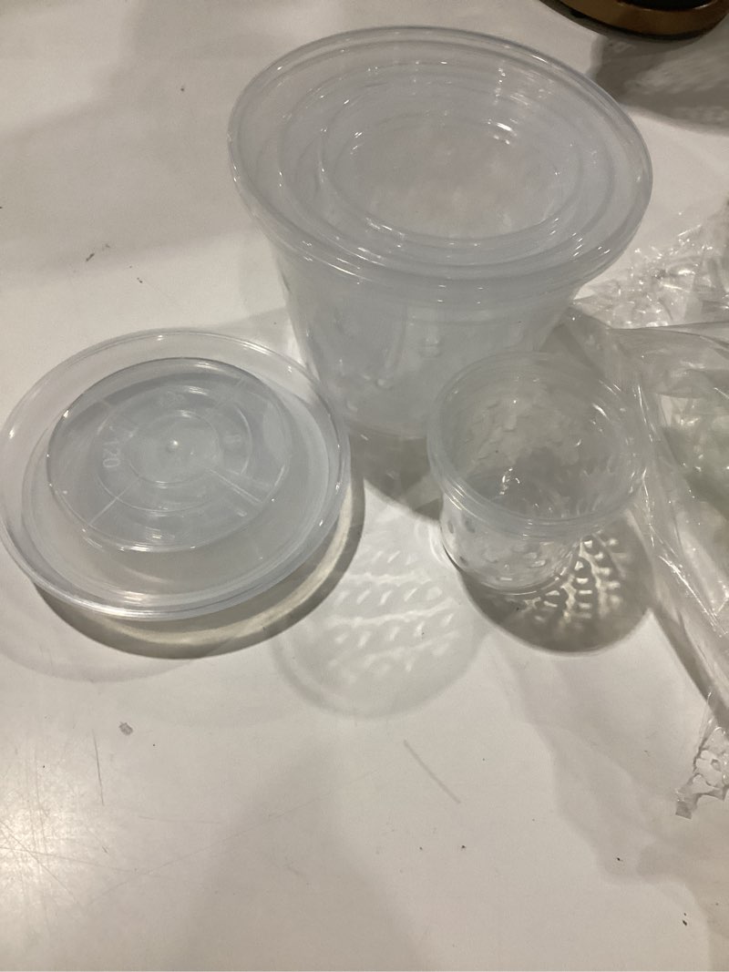 Condition photo showing Good Condition for orchid pot,3 4 5 6 inch 8 pack orchid pots with holes and saucers,clear plastic flower plant pot for indoor outdoor plants,slotted orchids planter(3 4 5 6inch)