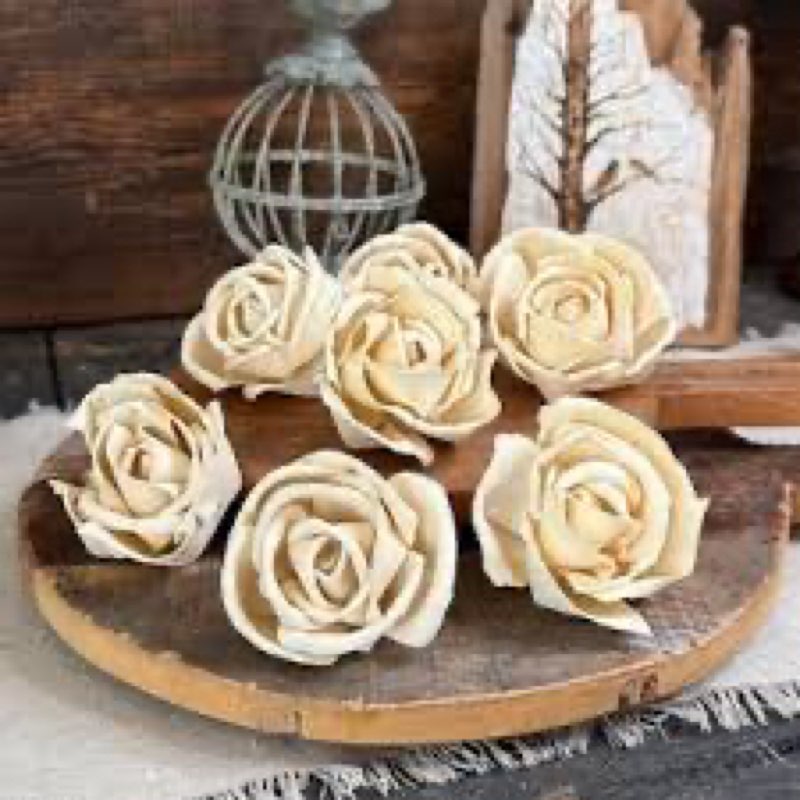 Fab n Style Artificial Dry Rose Flower, White, 8cm 