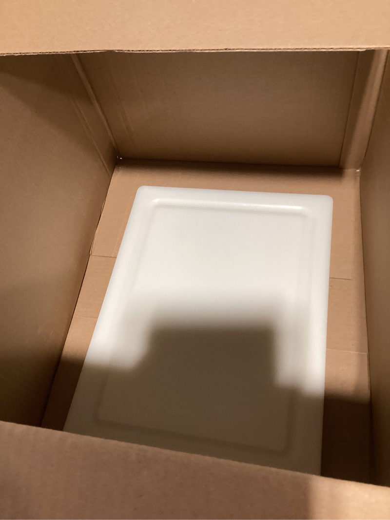 Condition photo showing As Is for Farberware Plastic Cutting Board, 8x10 Inch, White