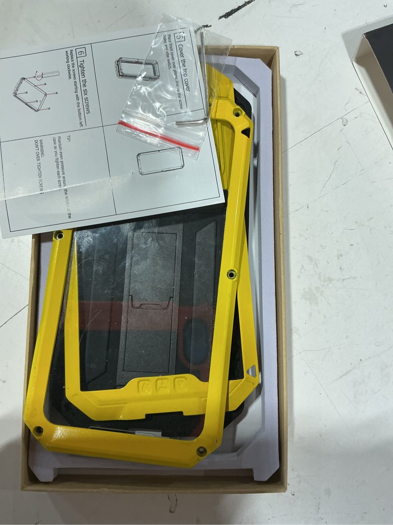 Condition photo showing New/Like New for simicoo samsung galaxy s24 metal case with screen protector camera cover kickstand s24 slide camera cover full-body rugged durable military aluminium heavy duty dustproof drop case for man (yellow) samsung s24 yellow