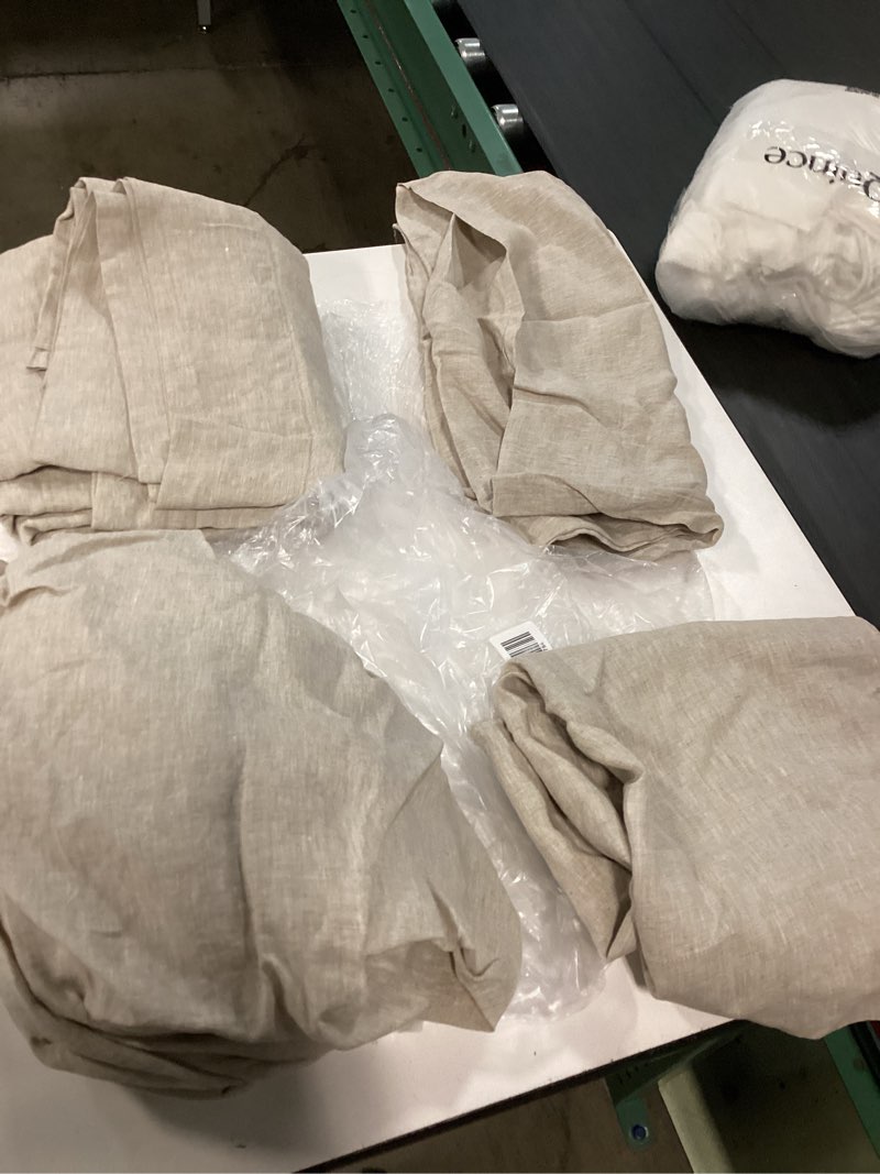 Condition photo showing New/Like New for european linen sheet set, queen, natural chambray