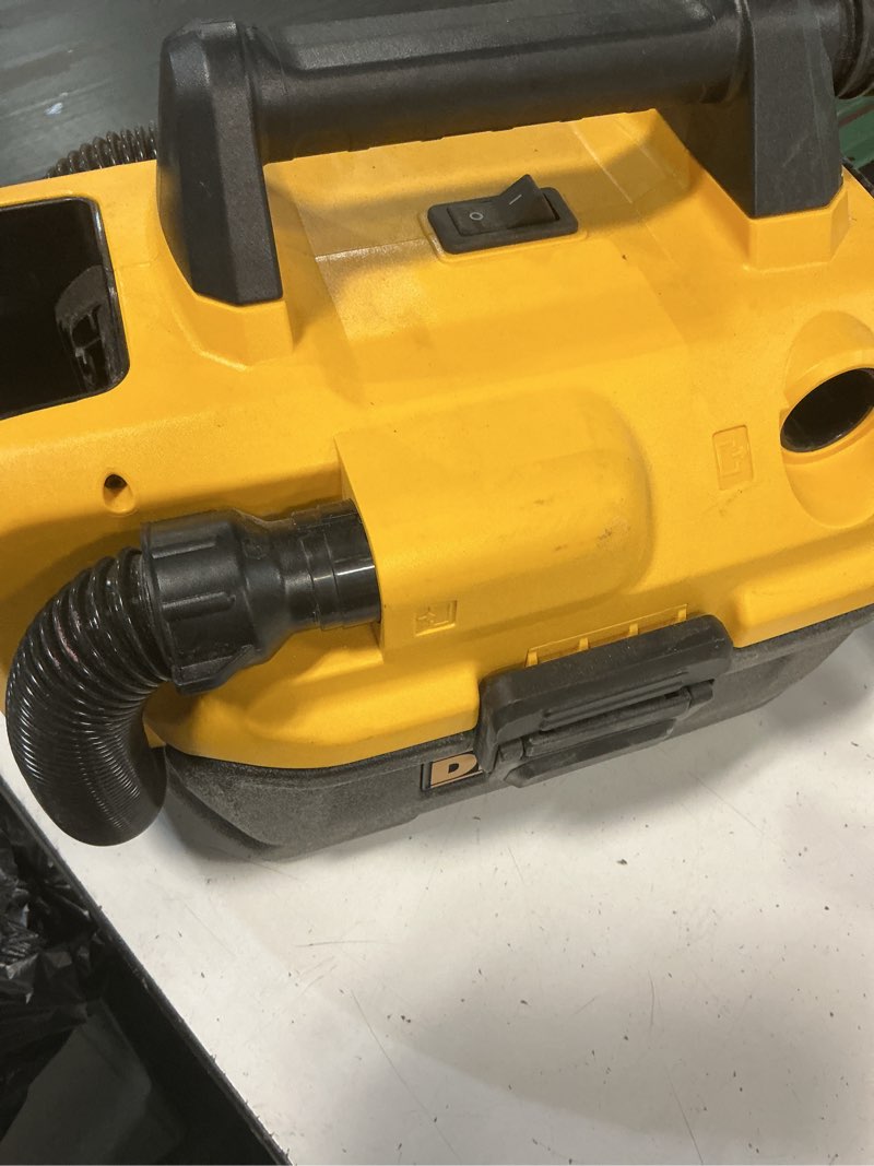 Condition photo showing As Is for dewalt 20-volt max 2.0-gallon cordless wet/dry shop vacuum