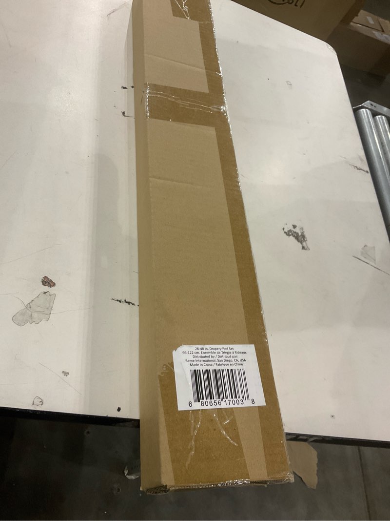 Condition photo showing New/Like New for Stockton 26-48 Inch Adjustable Curtain Rod Set, 5/8 Inch Diameter in Antique White Antique White 26-48 Inch