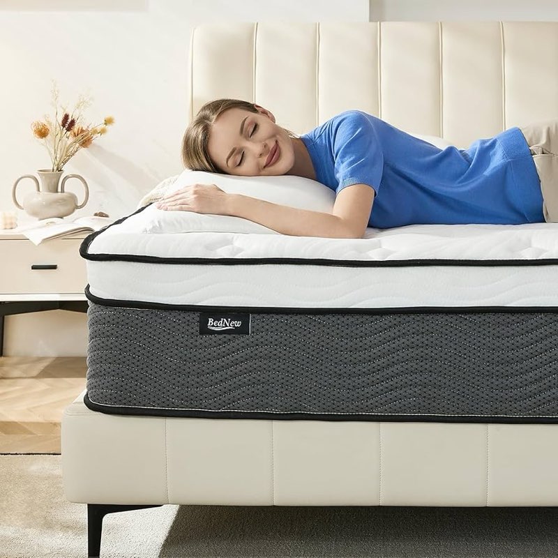 bedingly king size mattress, 14 inch luxury hybrid king mattress in a box, medium firm mattresses wi